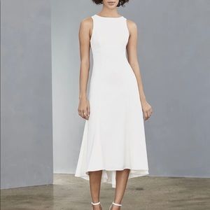 Amsale Crepe Flared Dress (white ivory, size 4)